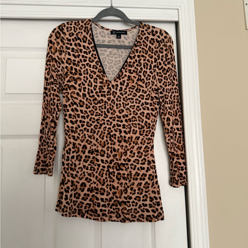 INC International Concepts Animal Print V-Neck Blouse